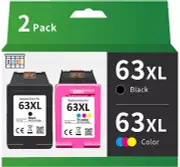 2PK Ink Cartridge Compatible For HP 63XL ENVY 4512 4516 OfficeJet 4652 4655
