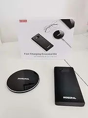 Fast Charging Essential Kit (Ultra-Thin Glass Surface Desk Charging pad + Matte Aluminium case 10,000 MAH QC/PD Fast Charge)