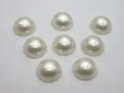50 Ivory Half Pearl Bead 18mm Flat Back Scrapbook Craft Flatback Semicircle Bead