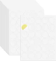 20 Sheets 1.5" Round Labels Stickers, White Circle Labels Printable Inkjet Writable Blank Dot Labels Tab Self Adhesive Labels for Printer, Product Labeling Organization