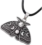 Healeved Moth Necklace Retro Chains Wing Chain Butterfly Hanging Pendant Gothic Pendant Hip-hop Jewelry Pendant Chain Necklace Moon Phase Necklace Accessories Miss Alloy Delicate