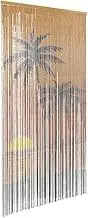 Tropical Palm Tree Bamboo Door Beaded Curtain, Hanging Beaded Curtain for Doorway