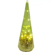 LVD LED Glass Florence Large Home/Office Decorative Display 9x28cm Green