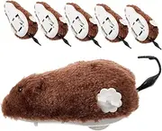 Abaodam 6Pcs Wind Up Cat Plush Clockwork Mouse Tease for Random Color Plush Mice Durable Design for Indoor Play for Pet Supplies and Halloween Pranks