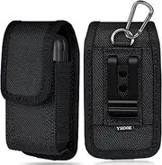 [ykooe] Flip Phone Pouch Holsters with Belt Clip Compatible with Nokia 2660 2720 Tokvia T201 T221 T288, F20 CF241 C10 Ttfone TT750 TT970 TT950 TT140 Ukuu F200 Uleway, (Black)