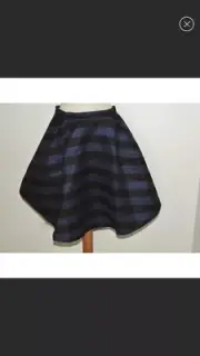 Anthropologie Hutch Black and Blue Sparkle Striped Skirt