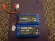 (2) 1200mAh 7.4v Rc Li-ion Batteries (Jst Connector)