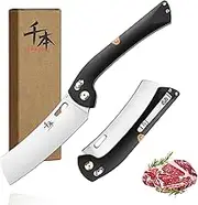 SENBON 440 Stainless Steel Lightweight Ultra Sharp Pocket Folding Chef Knife Peeling Utility Knife Fruit Knife g10 Handle with Back Clip