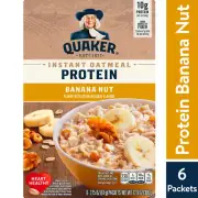 Qua Quaker Select Starts Protein Instant Oatmeal Banana Nut 2.15 Oz 6 Count Oats