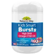 Nature's Way Kids Smart Bursts High DHA Omega-3 Fish Oil (Trio) Chewable Soft Cap X 180