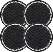 Bling Car Cup Coasters, Crystal Car Cup Holder Coaster, Rhinestone Universal Vehicle Anti Slip Car Insert Coaster, Suitable for Most Car Interior, Car Accessories for Women, 【Black diamond-4PCS】