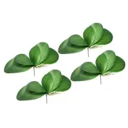 4 Pcs 6.9 Inch Faux Orchid Leaves 5 Petals Artificial Leaf with Stems