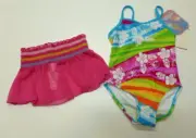 Breaking Waves Xhilaration Swimsuit Girls Size (4/5) Swim Skirt Cover Up New