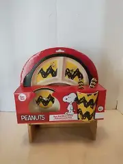 5pc Set Peanuts Snoopy Charlie Yellow Halloween Dinnerware Bamboo Plate Cup Bowl