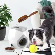 Automatic Dog Ball Launcher,Automatic Dog Ball Reward,Dog Food Reward Machine Interactive Pet Toy Smart Feeder Dog Ball Rolling Machine for Cats,Dogs(Grey)