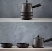 Ceramic Japanese Kyusu Teapot Portable Tea Set Travel Office Tea Cup Loose Leaf