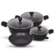 Serenk Excellence Non Stick Pots and Pans Set, 7 Pieces Granite Cookware Set wit
