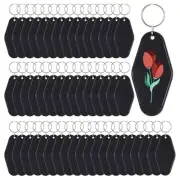 50pcs Blank Motel Keychain Bulk with Key Rings, White Vintage Hotel3797