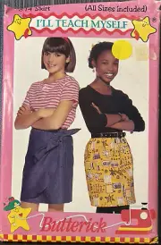 814 Butterick SEWING Pattern I'LL TEACH MYSELF Straight Skirt Elastic 7-14 FF
