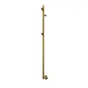 AGUZZO Ezy Fit 150cm Vertical Flat Tube Heated Towel Rail with 2 Hooks - Brushed Brass