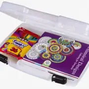 "ClearView 17" Portable Organizer: Lucent Plastic Storage Case with Handle"