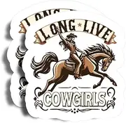 Long Live Cowgirls Magnet - 5" On Longest Side - Rodeo Horse Western Country - 2 Pack - Thick Strong Magnet - Bumper Magnet for Fridge, Toolbox, Cars - Made in USA - PLDFMAG2090