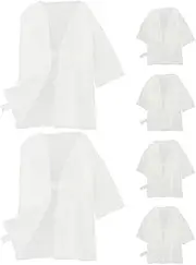 [SAFIGLE] 6 Pack Disposable Spa Robes Cotton Bath Skirt for Women Hotel Towel Wrap Sauna Steam Room Accessory for Relaxation Beauty Salons White