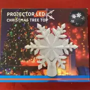Projector Lead Christmas Tree Topper Lighted, snowflakes. Tested. G9