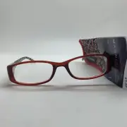 E353 Foster Grant THELMA Red + 1.25 Reading Glasses W/Case READERS MAGNIVISION