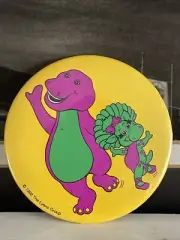 "Barney & Baby Bop" Button Pin Badge Pinback 1992 Lyons Group New With Tag