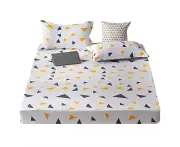 Comfortable Breathable Polyester Bedding Set Pillowcase Fitted Sheet Style2400