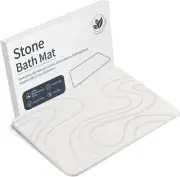 Stone Bath Mat Diatomaceous Earth Non-Slip Quick Drying Super Absorbent Gray