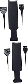 Mikinona 2sets Hair Coloring Comb Set 2-in-1 Hairbrush Tint Comb Hair Brush Tool for Dyeing Protects Scalp Quick Coloring Salon Home Easy Cleaning 3pcs*2