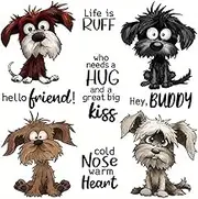 LZBRDY Cute Puppy Wish Words Clear Stamps and Dies Set for Scrapbooking and Card Making - Greeting Card & Craft Stamps