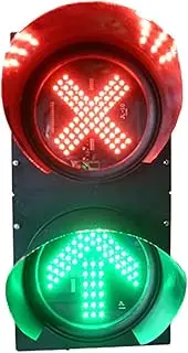 Red And Green Traffic Light 2 in 1 Stop Go Signal Light Lamp with Red Cross And Green Arrow for Road, Traffic Signal Light, Industrial LED Traffic Stop Light (Color : DC 12V)