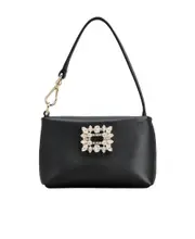 Roger Vivier RV Nightlily Buckle Embellished Shouder Bag One size Black
