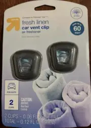 Up&Up Car Vent Clip Air Fresher - Free Linen - 2pk