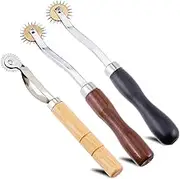 DICOSMETIC 3Pcs 3 Styles Tracing Wheel for Sewing Patterns Iron Tracing Wheel Tracing Wheel Sewing Tool Needle Point Tracing Wheel Pounce Wheel with Wood Handle for Arts and Leather Crafts