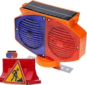 Solar flashing warning light, solar flashing warning light, warning lights for safety road blocks, double sided, waterproof, solar-powered, flashing traffic flashing light LED for construction safety