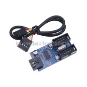 9Pin USB Header Male 1 to 2 Female Extension Splitter Cable Connector Adapter