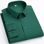 Men's Dress Shirt Non Iron Shirt Solid / Plain Color Wedding Office Career Light Pink Light Blue Black White Long Sleeve Turndown All Seasons Clothing Apparel