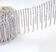 1Yard Glitter Rhinestone Tassel Crystal Fringe Trim Garment Decoration Accessory