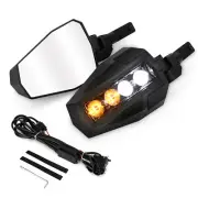 UTV LED Side View Mirrors For Kawasaki Teryx Mule Yamaha Rhino Wolverine 1.75-2"