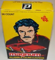 Magnum P.I. TV Show Bubble Gum Trading Cards 36 ct. Box Donruss 1983 Tom Selleck