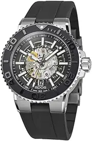 EPOS(エポス) 3441SKBKR Men's Epos Sporty Diver Skeleton Watch, Black, Black