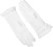 [KOMBIUDA] Gloves Mittens Lace Touch Mittens Gardening Glove Lace Mitten Lace Driving Mitten White Nylon