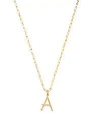 Zoe Lev 14K Yellow Gold Large Nail Initial Necklace, 18