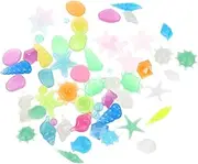 YOSADIER 50Pcs Glow The Dark Aquarium Stones Multi Function Decorative Pebbles for Fish Tank Lawn Walkways and Craft Projects Durable Material for Beautiful