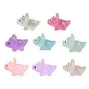 10pcs Dinosaur Ornament Miniature Figures Glow in Dark Resin