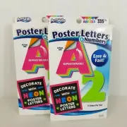 ArtSkills Poster Letters And Numbers Neon Colors 335 Pc Repositionable Crafts